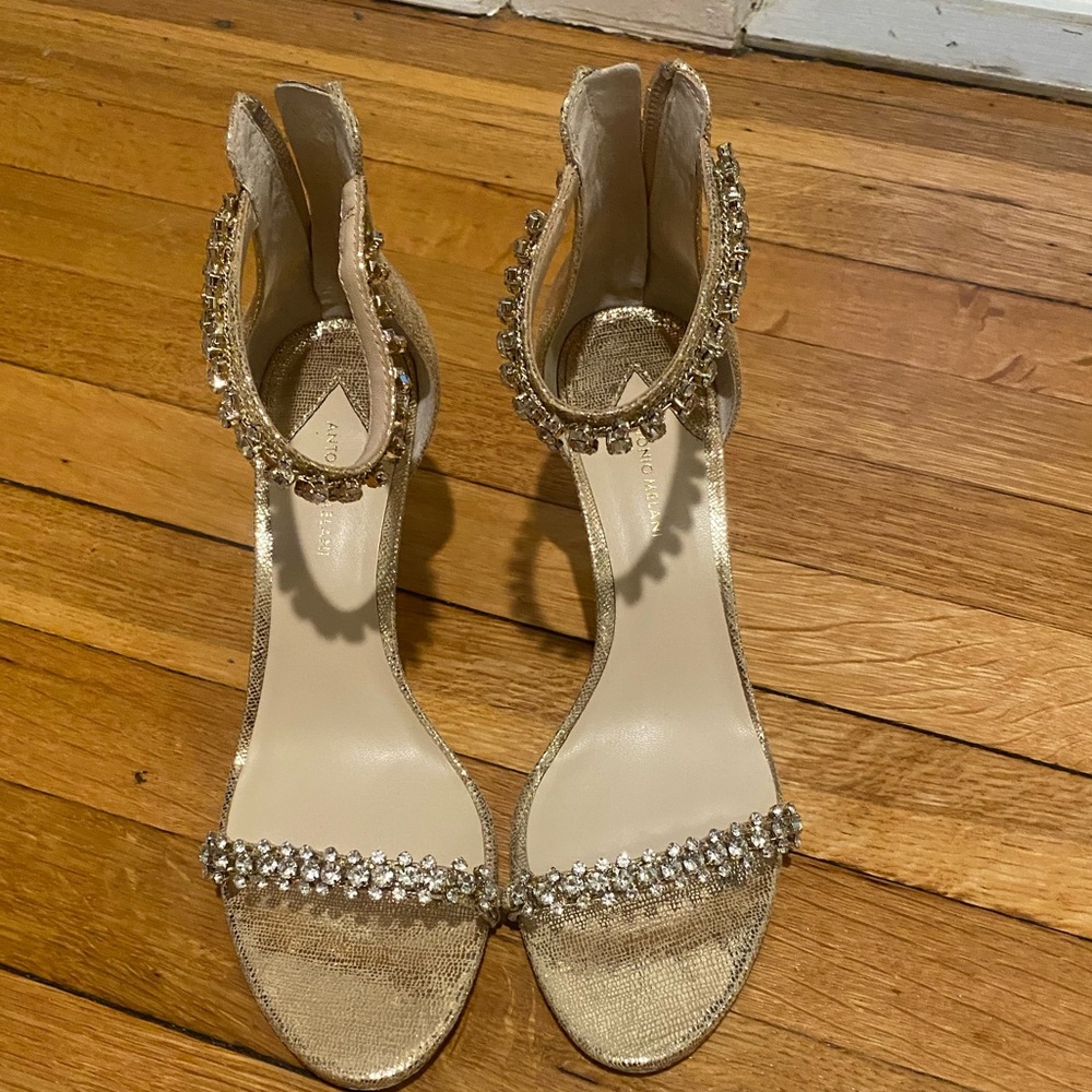 Antonio Melani Leather sole Gold Embellished Heel